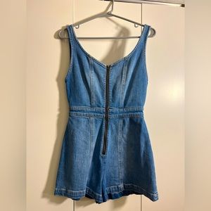 Alice and Olivia Zipped Denim Romper Size 26